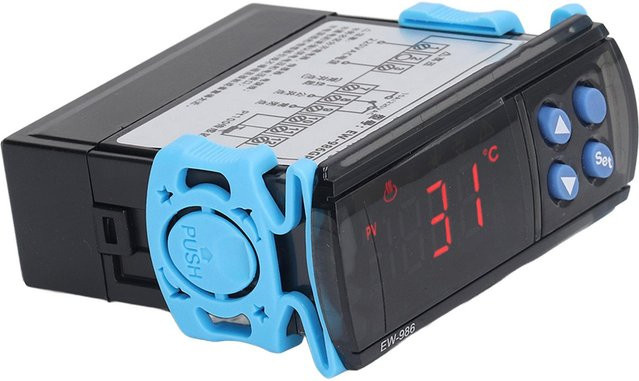 Koogeelife Multifunktionales Heizungsthermostat mit Temperaturkalibrierung in Grau und Schwarz - Bild 1