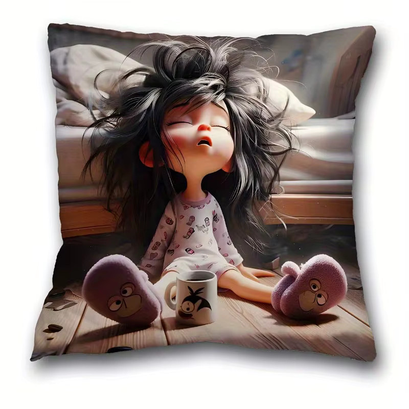 VIKAMA Kissenbezug mit Cartoon-Charakter, doppelseitig bedruckt, mehrfarbig, B/H: 30 x 30 cm - Bild 4