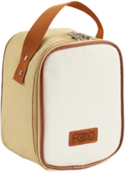 Bestbags Thermo-Lunchbox Set aus Edelstahl mit Vakuum-Isolierung und Stofftasche, auslaufsicher, weiß - Bild 1