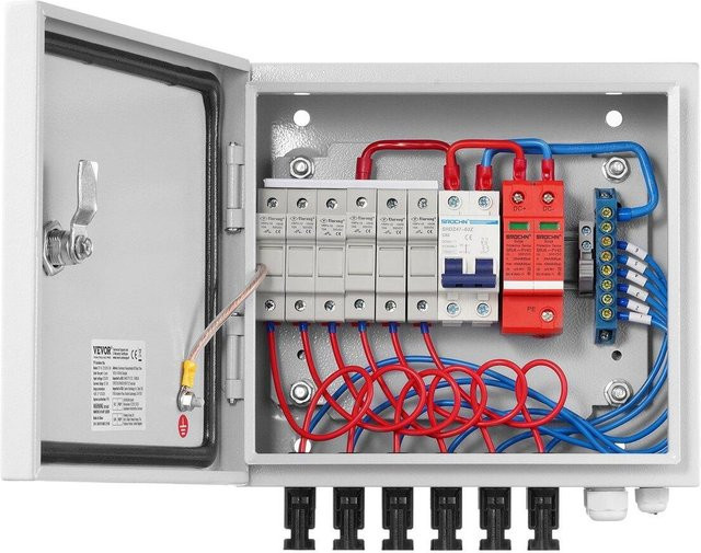 Sola Solare PV-Kombinationsbox mit 6 Strings und 15A im Stahlgehäuse, Farbe: Grau/Schwarz, IP65 - Bild 1