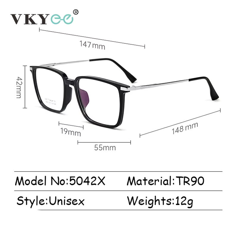 VICKY 5042X Lesebrille, Herren, Vollrand, quadratisch, Titan, schwarz - Bild 5