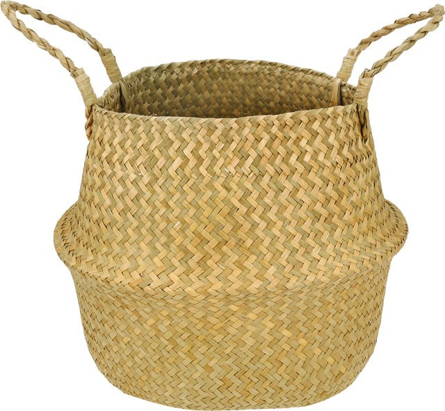 LIVARNO Deko-Korb aus Seagrass in Beige mit Griffen und offener Webstruktur - Bild 1