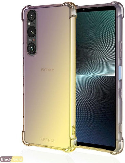 Stoßfeste Silikon TPU Schutzhülle mit Farbverlauf für Sony Xperia 1 VI, 10 V, 5 V, 5 IV und 1 III in Transparent Multicolour - Bild 1