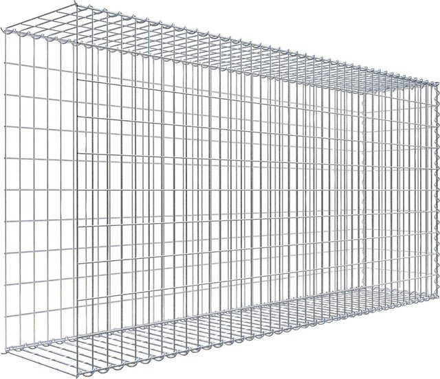 Gabiona Anbaukorb Typ 2 aus Stahl in Silbergrau, B/H/T: 100 x 200 x 40 cm, Maschenweite 5 x 10 cm - Bild 1