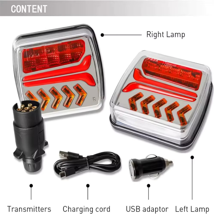 Betuyoo Kabellose Magnetische LED-Anhängerbeleuchtung mit Rücklicht, Bremslicht, Blinker und Kennzeichenbeleuchtung, IP65 Wasserdicht für Wohnwagen, RV, Camper, LKW und Boot - Bild 7