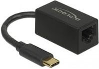 Delock USB-C auf Gigabit Ethernet Netzwerkadapter RJ45 Schwarz - Bild 1