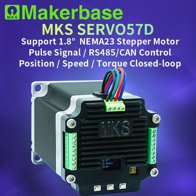 Makerbase MKS SERVO57D NEMA23 Schrittmotor mit geschlossenem Regelkreis und Treiber für CNC und 3D-Drucker in Schwarz - Bild 1