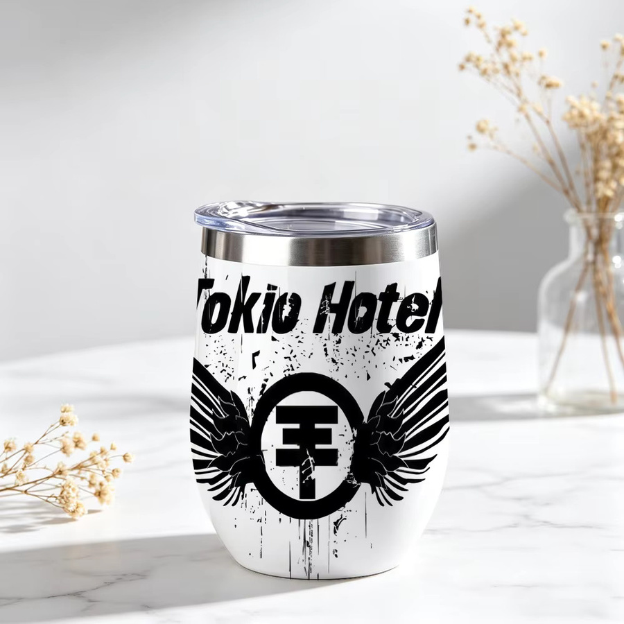 T-Tokio H-Hotel Vakuumisolierte Thermoskanne aus Edelstahl in Weiß, 360 ml tragbarer Becher für Kaffee und Bier - Bild 2