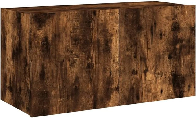 vidaXL TV-Wandschrank mit LED-Beleuchtung in Räuchereiche, modern, B/T/H: 80 x 35 x 41 cm - Bild 1