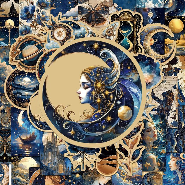 Rspctou Universum-Galaxie-Aufkleber, Planeten-Mond-Cartoon-Sticker, 10-teiliges Set - Bild 1