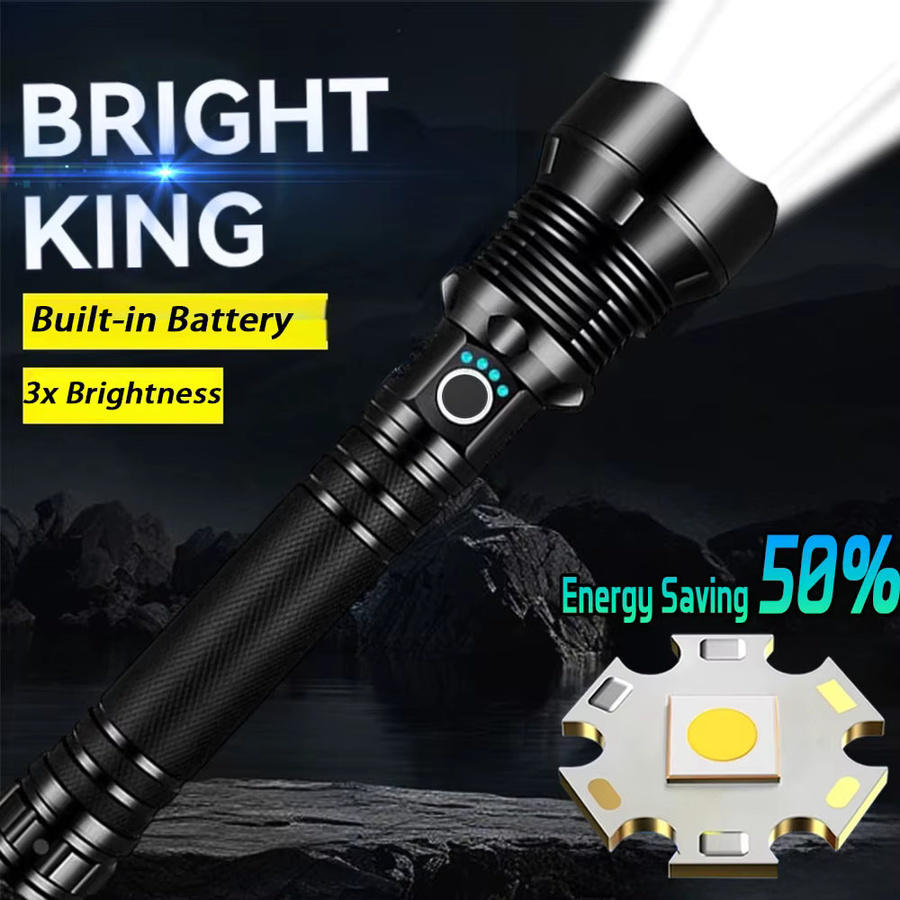 KENSUN Taktische LED-Taschenlampe in Schwarz mit USB-Ladefunktion und Zoom für Outdoor und Camping - Bild 6