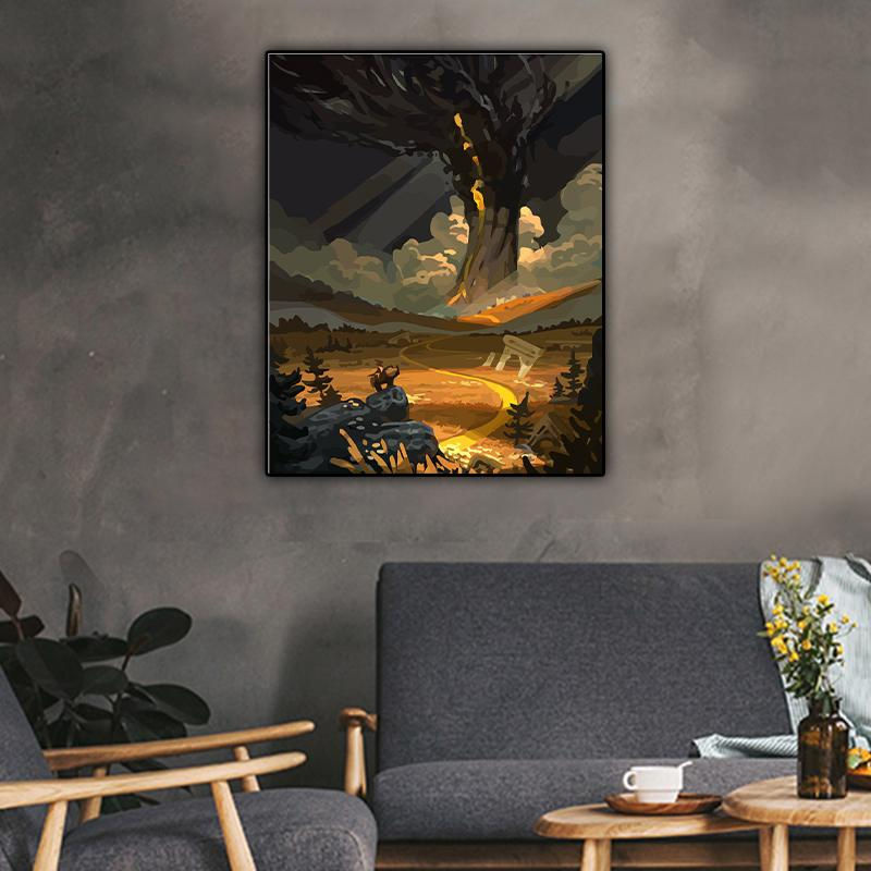FIYO Malen nach Zahlen Set Herbstlandschaft auf Leinwand, mehrfarbig, B/H: 40 x 50 cm, rahmenlos - Bild 5