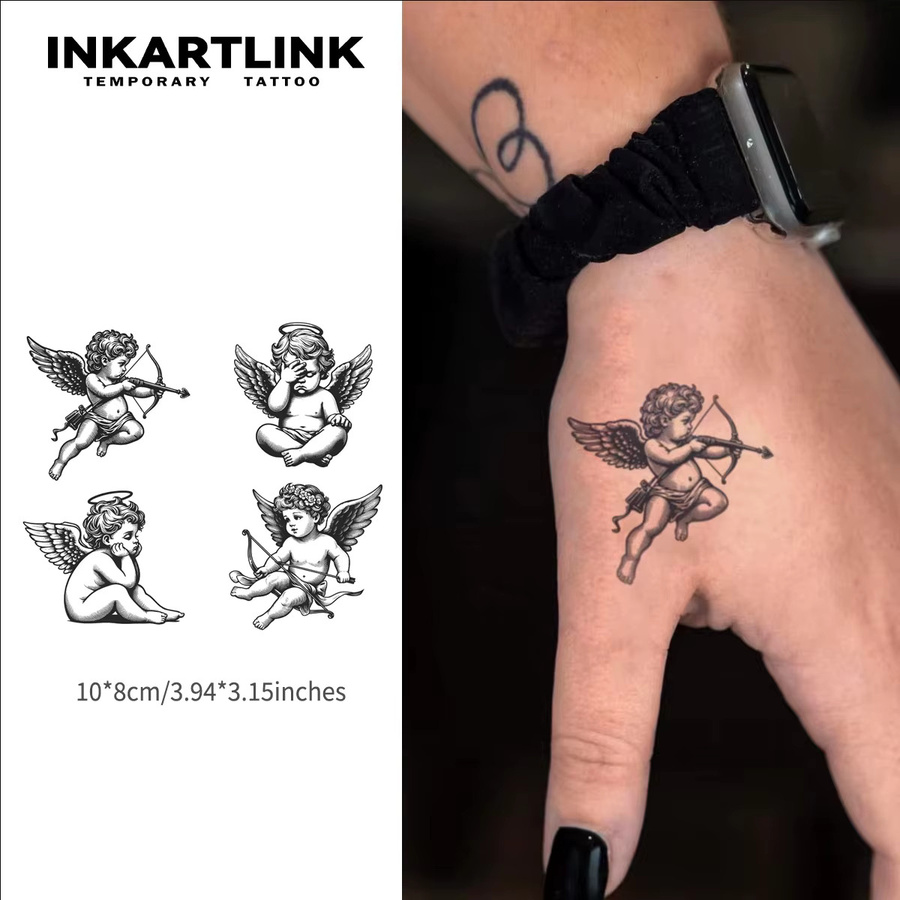 INKARTLINK Sanftes Kräuter-Engel-Tattoo, Semipermanente Körperkunst - Bild 3