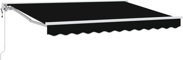 vidaXL Elektrische Ausziehbare Markise Schwarz mit Fernbedienung, B: 350 cm, T: 250 cm - Bild 1