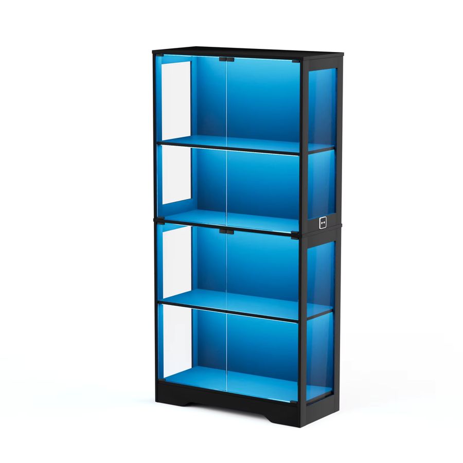Comanlai Glasvitrine in Weiß mit LED-Beleuchtung und intelligenten Sensoren - Bild 5