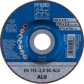 PFERD Trennscheibe EH Leistungslinie SG ALU für Aluminium, Blau, Durchmesser: 115 mm, Dicke: 2,4 mm, Bohrung: 22,23 mm - Bild 1