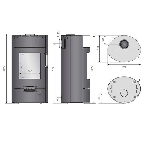 Justus Island 7 2.0 Kaminofen aus Stahl in Schwarz mit 7 kW Leistung - Bild 3