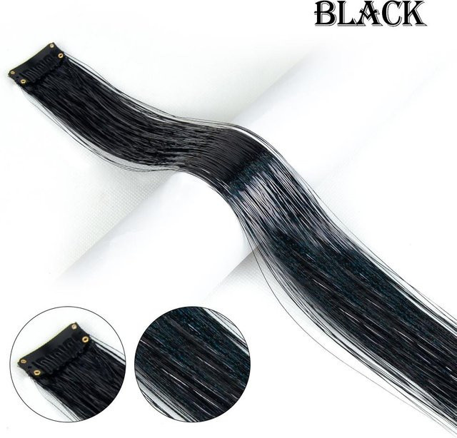 KaiTingu Clip-in-Haar-Lametta, silberfarben, Damen - Bild 1