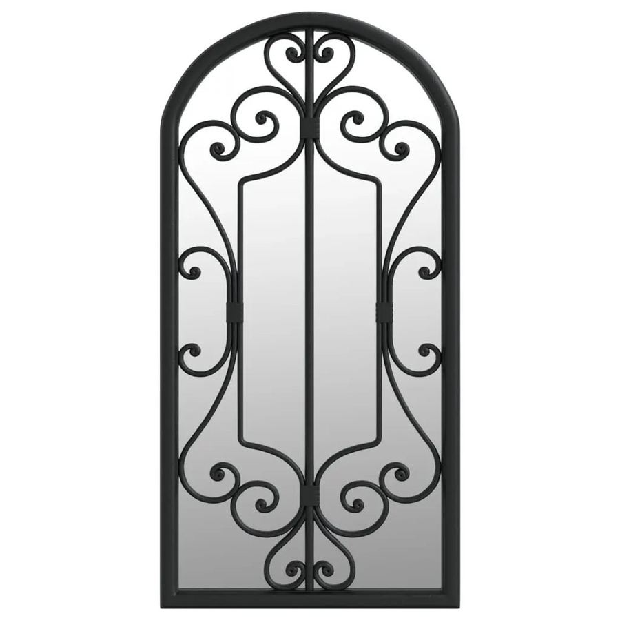 vidaXL Gartenspiegel in Schwarz aus Metall und Glas im Antik-Stil, B/H: 70 x 30 cm - Bild 2