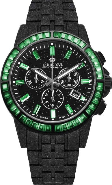 Louis XVI Chronograph, Quarz, Edelstahl, 43 mm, Herren, Schwarz, 10 ATM - Bild 1