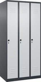 C+P Spind Classic PLUS Spind mit 3 Abteilen, Anthrazitgrau und Lichtgrau, H x B x T: 185 x 90 x 50 cm - Bild 1