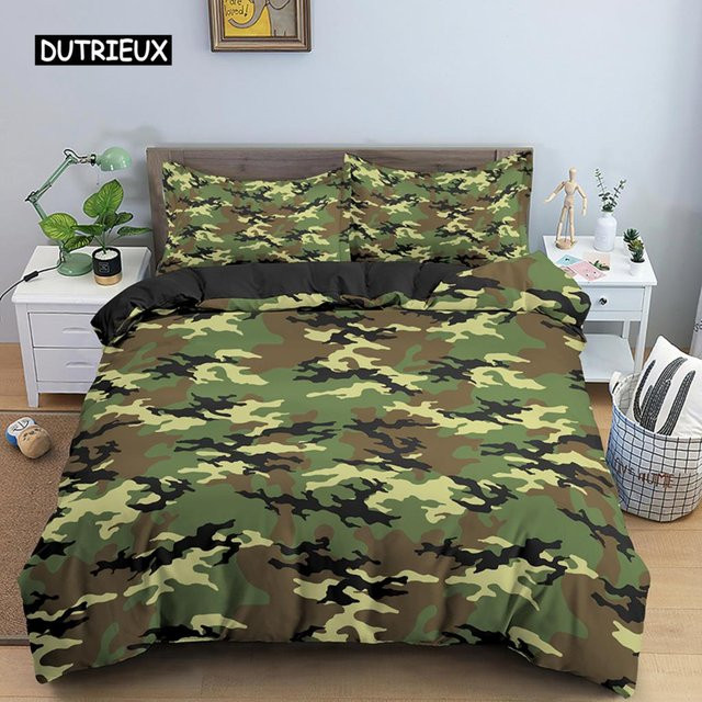 Bettbezug-Set mit Camouflage-Muster von Binchi Outdoor Product aus Mikrofaser, Mehrfarbig, B/H: 135 x 200 cm - Bild 1