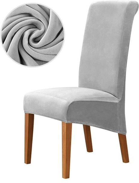 Yiran Furniture Esszimmerstuhlbezüge aus Samtstoff mit Stretch-Funktion für Stühle mit langer Rückenlehne, XL-Größe, 4er-Set - Bild 1
