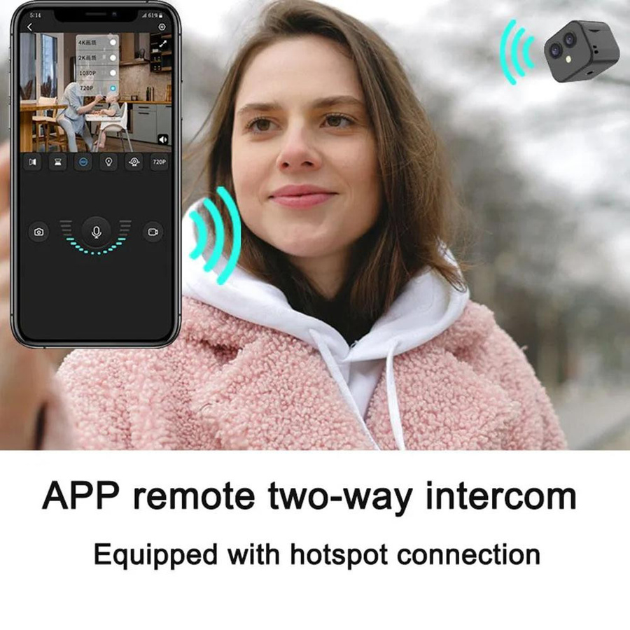 Andoer 4K WiFi Camcorder mit Dual-Objektiv, 170 Grad Weitwinkel und Zwei-Wege-Gegensprechanlage, Schwarz - Bild 3