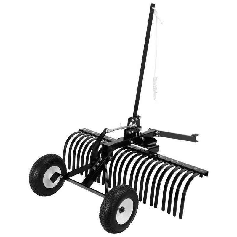 Buying Solutions MB Anbau-Landschaftsharke aus Stahl in Schwarz mit 24 langlebigen Stahlzinken, Breite: 122 cm - Bild 11