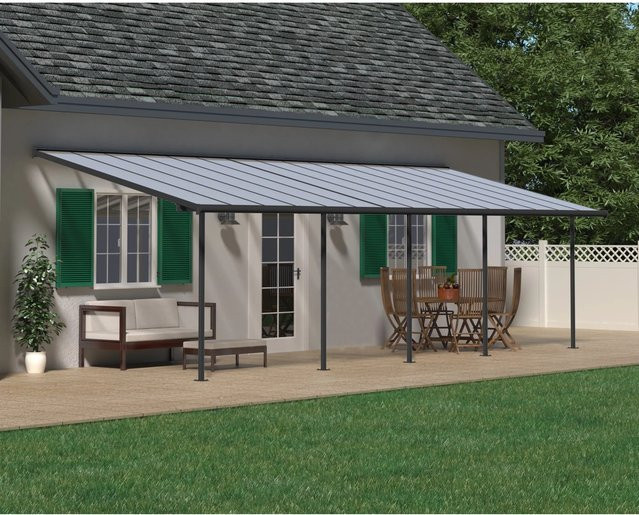 Palram - Canopia Terrassenüberdachung Sierra in Grau mit Polycarbonat-Dach und Aluminiumrahmen, B: 924 cm, T: 295 cm - Bild 1