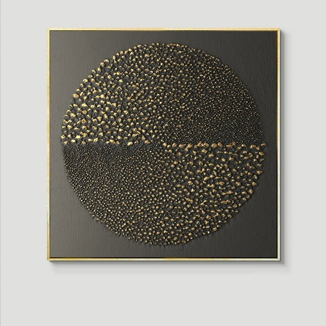TPFLiving Leinwandbild Nordic Art Abstrakte Quadrate in Gold und Schwarz, Kunstdruck ohne Rahmen, B/H: 30 x 30 cm - Bild 1