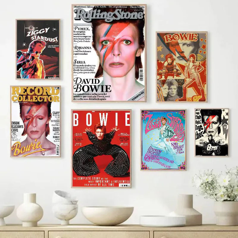 Vintage Poster David Bowie Porträt als mehrfarbige Wandkunst im Hochformat für deine Wanddekoration - Bild 3