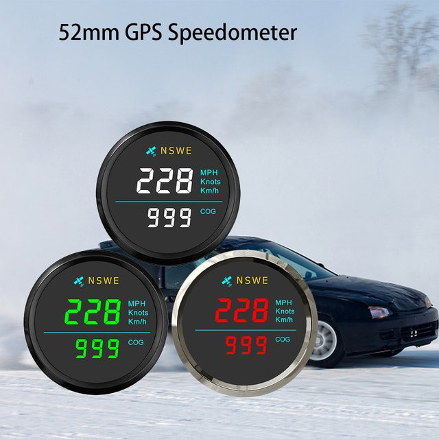 RHAXEL Universal-GPS-Tachometer mit Kompass für Marineboote, 0–999 km/h und Knoten, 12 V / 24 V, Weiß - Bild 1
