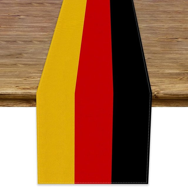 JINGYUE Pet Tischläufer Deutsche Nationalflagge aus Leinen, B/H: 150 x 33 cm - Bild 1