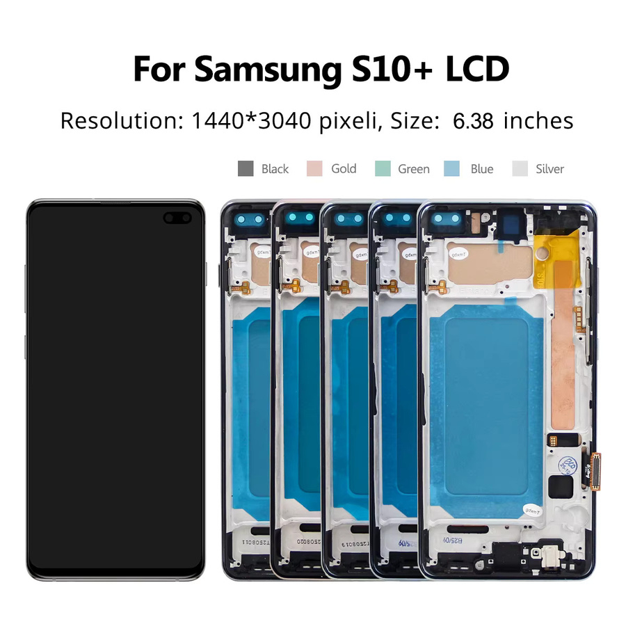 Samsung Galaxy S10 Plus S10+ G975 G975F LCD-Display mit Rahmen in Grün - Bild 2