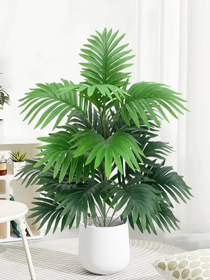 Künstliche Palme Kmitang in Grün, tropische Kunstpflanze aus Kunststoff, Höhe: 80 cm - Bild 2