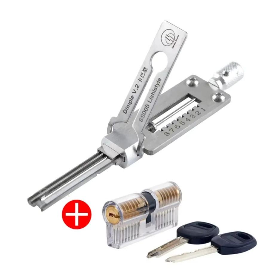 LSIHI 2-in-1ss005 KABA Dimple Lock Pick Edelstahl-Schlossöffnungswerkzeug für Wohnzylinder in Silber - Bild 2