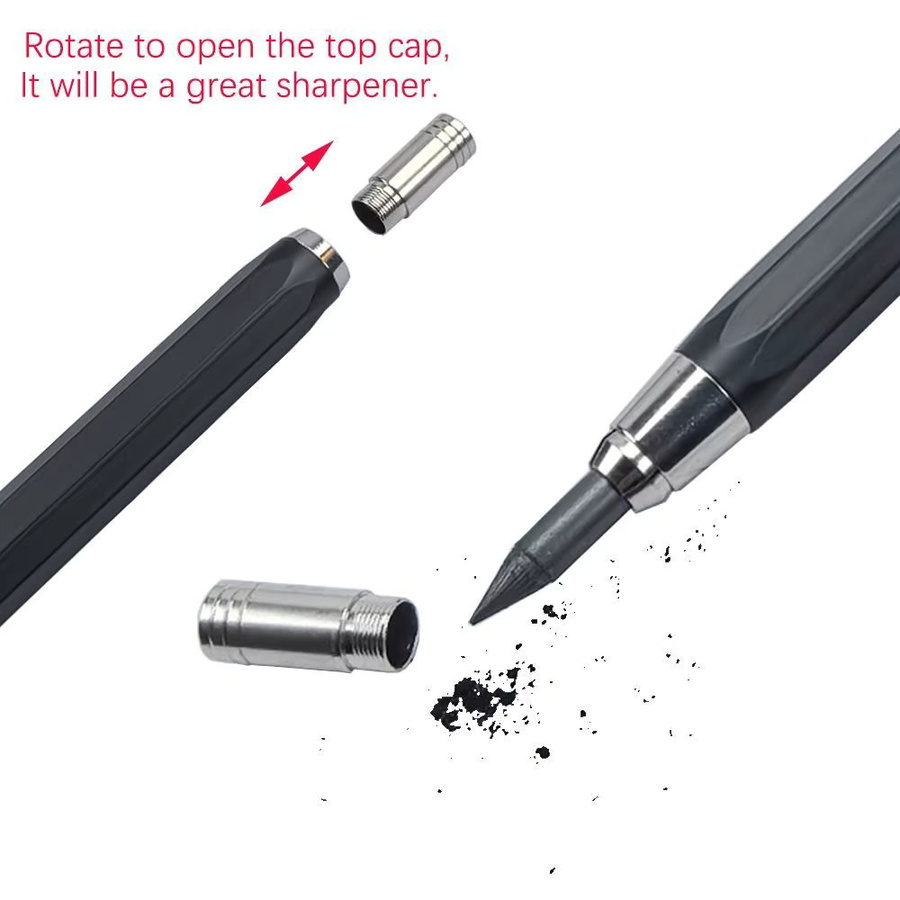 Metall Druckbleistift 5,6 mm mit Bleistiftspitzer in Multicolour für Skizzen und Zeichnungen - Bild 3