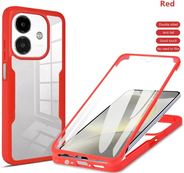 Stoßfeste Silikon Handyhülle mit Displayschutz für OPPO A3 X, A40 M und A79 5G in Lila - Bild 1