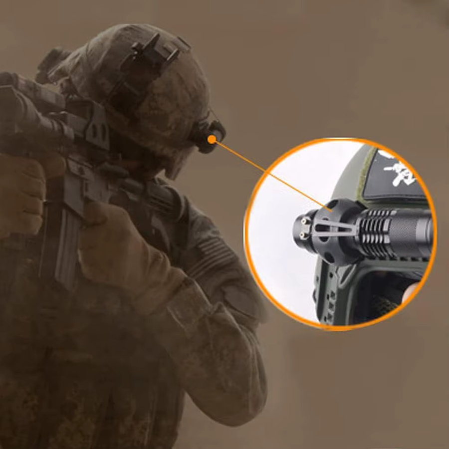 BOOIU Helm-Taschenlampen-Halter-Clip in Schwarz für schnelles taktisches Helm-Mount-Klemmadapter mit 60-Grad-Universal-Schienen-Helm-Zubehör - Bild 6