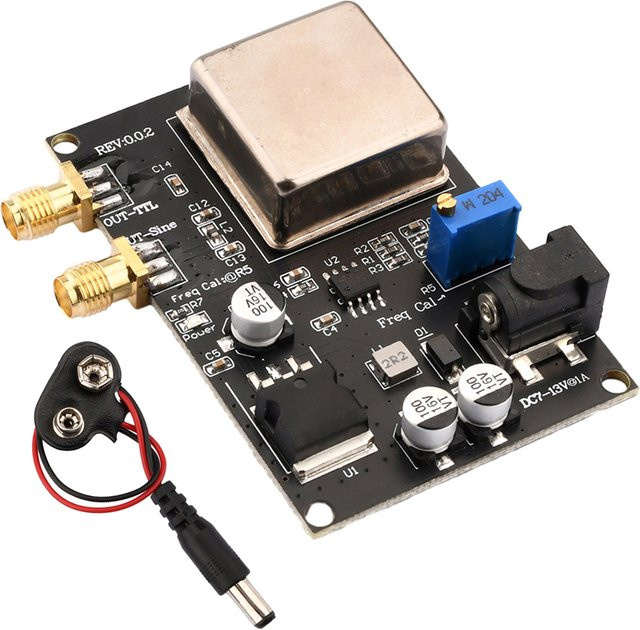 diymore OCXO Frequenz Referenzquelle 10 MHz mit Sinus- und Rechteckwelle, Ultra Low Phase Noise Trim Modul, Schwarz - Bild 1
