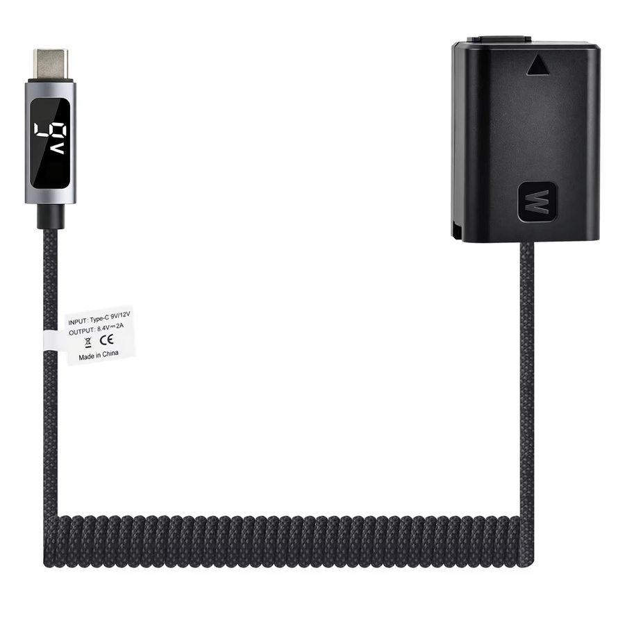 Batmax NP-FW50 Dummy-Akku mit USB-C PD 9V Stromversorgungsanschluss für Sony ZV-E10 A6500 A6400 A6000 A6100 A6300 A7II A7RII in Schwarz - Bild 3