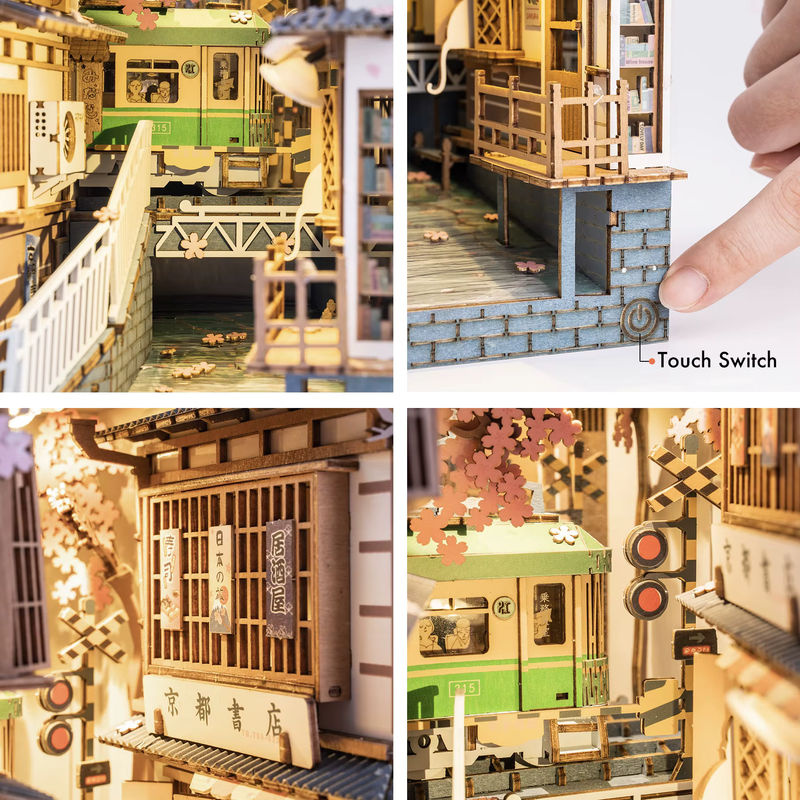 Robotime Rolife Book Nook DIY Holz Miniatur Haus Sakura Densya TGB01 mehrfarbig - Bild 3