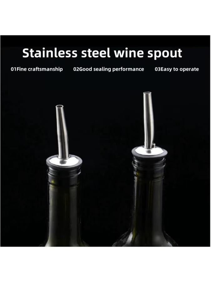 Edelstahl Flaschenausgießer in Silber für Wein, Spirituosen und Schnaps - Bild 5
