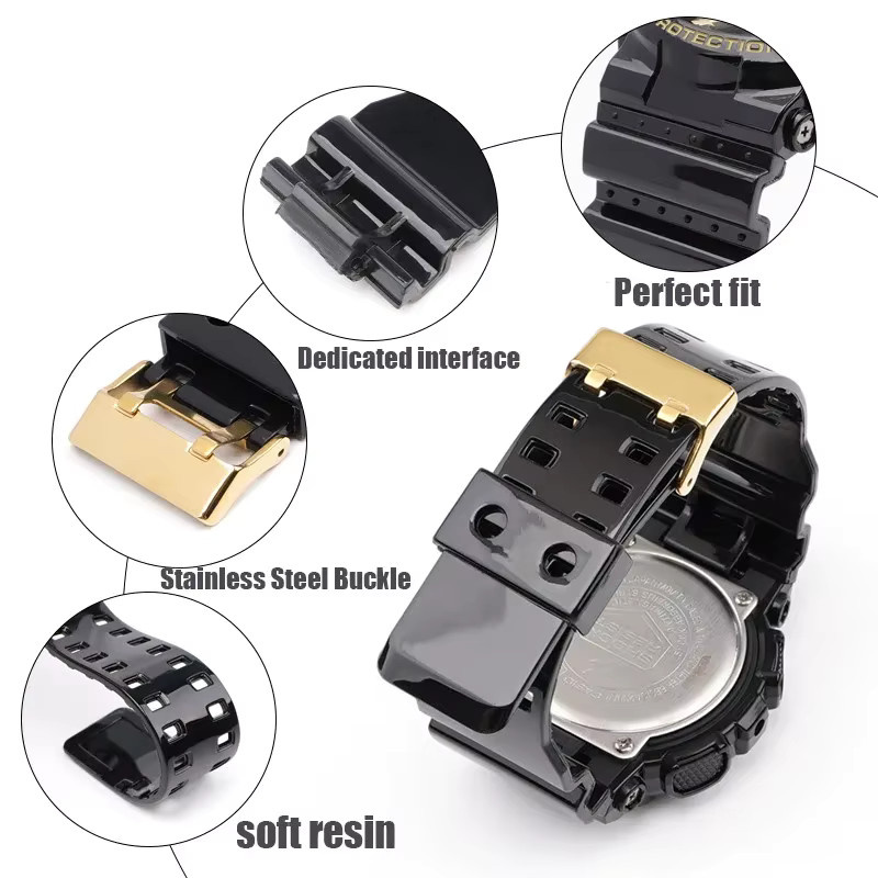 Casio Uhrenarmband Silikon, 16 mm, Herren, Schwarz - Bild 3