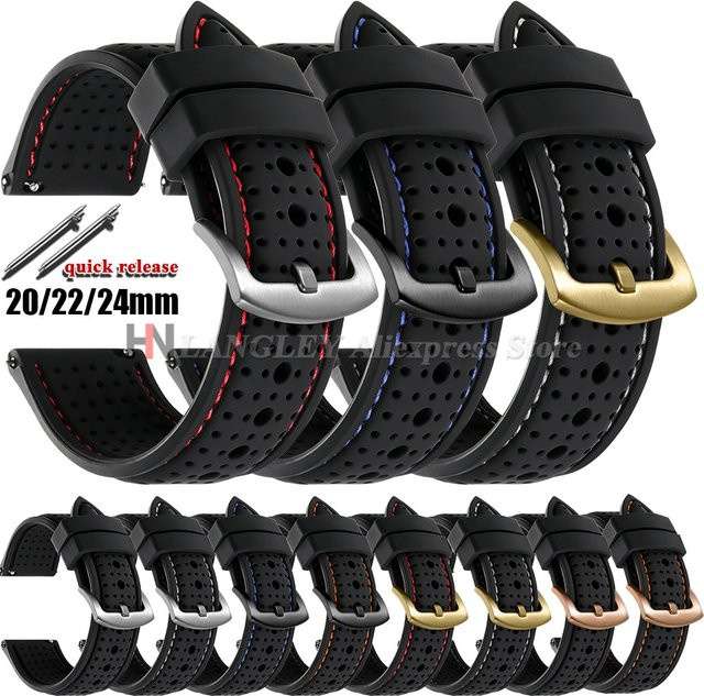 Uhrenarmband Langley, Silikon, Schwarz, Herren und Damen - Bild 1