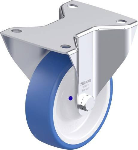 Blickle Stahlblech-Bockrolle BK-POTHS 125XKA-3 in Blau mit 125 mm Rad-Durchmesser und 275 kg Tragfähigkeit - Bild 1