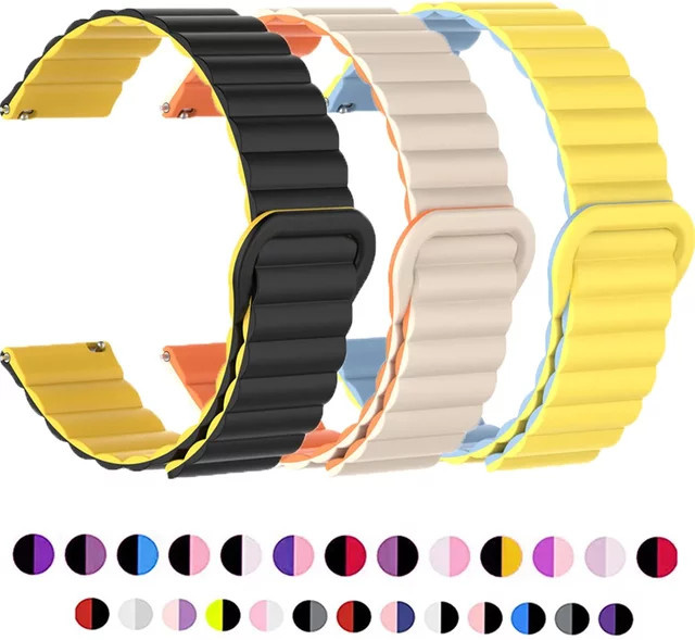 Uhrenarmband Silikon, Magnetverschluss, 20mm, 22mm, Unisex - Bild 1