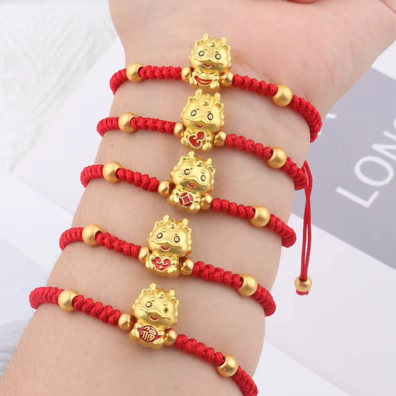 RINHOO FRIENDSHIP Armband, Rote Glücksperlen, Sternzeichen-Drache, Damen - Bild 2