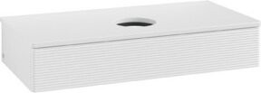V&B Waschtischunterschrank Antao mit Frontstruktur in Weiß lackiert, B/T/H: 100 x 50 x 19 cm - Bild 1